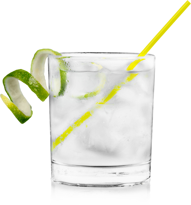 Cocktails on White: Gin and Tonic.